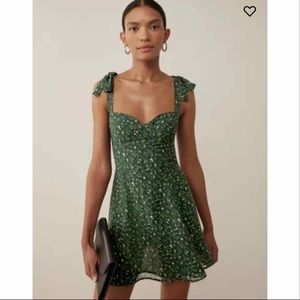 NWT Reformation Niara Dress in Coriander (Green Floral) Size 2